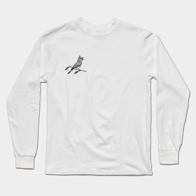 Leaden Flycatcher Bird Long Sleeve T-Shirt by wingzha